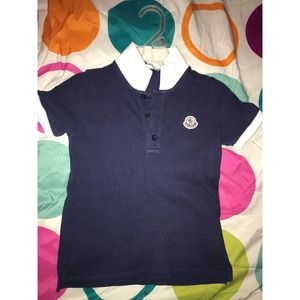 Boys Moncler Navy Blue Polo Size 2